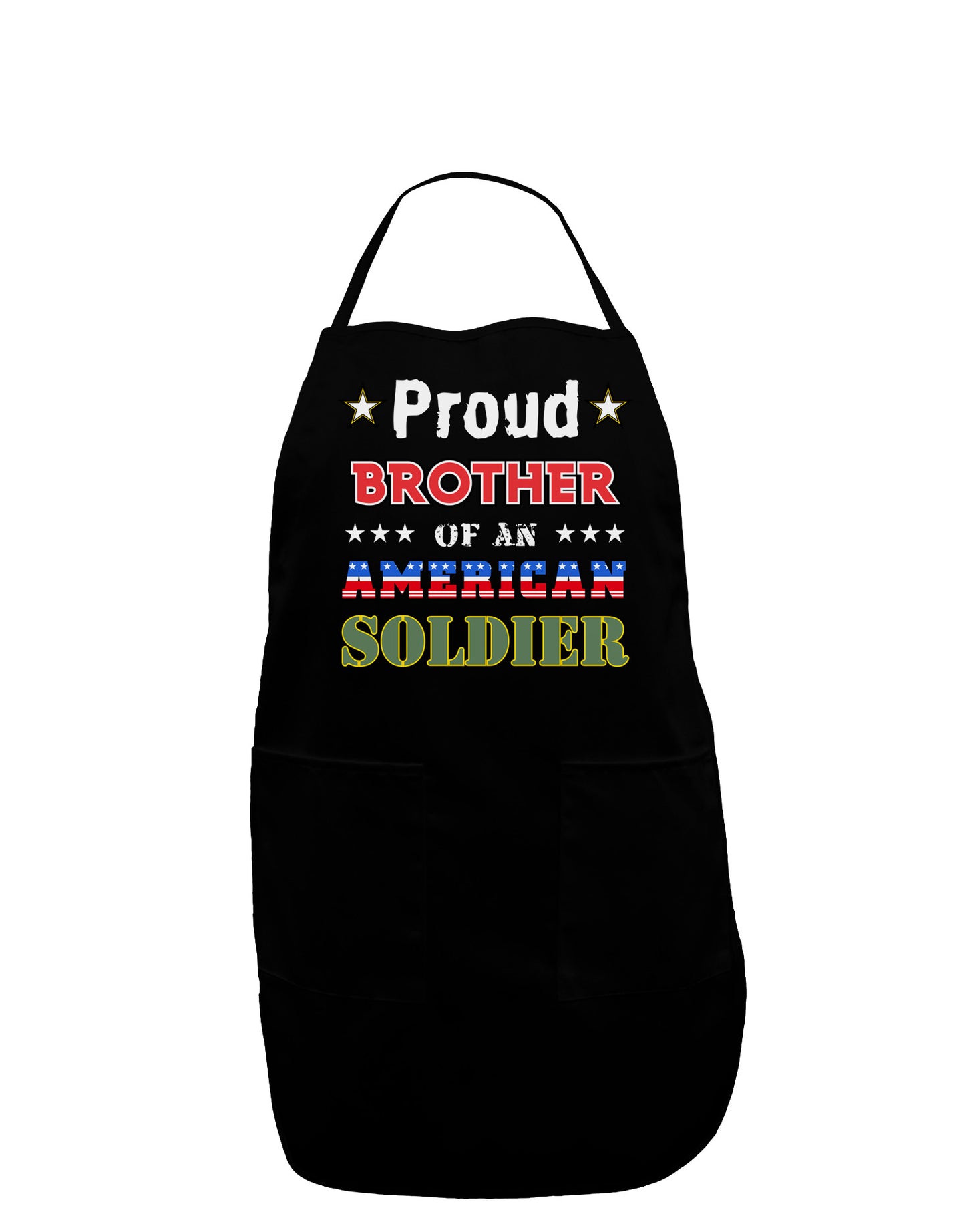 Proud Brother of an American Soldier Dark Adult Apron-Bib Apron-TooLoud-Black-One-Size-Davson Sales