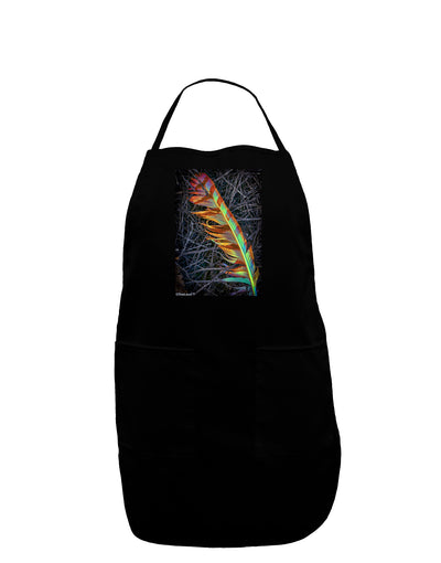 Rainbow Feather Dark Adult Apron-Bib Apron-TooLoud-Black-One-Size-Davson Sales