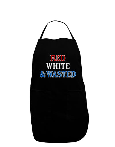 Red White and Wasted Dark Adult Apron-Bib Apron-TooLoud-Black-One-Size-Davson Sales