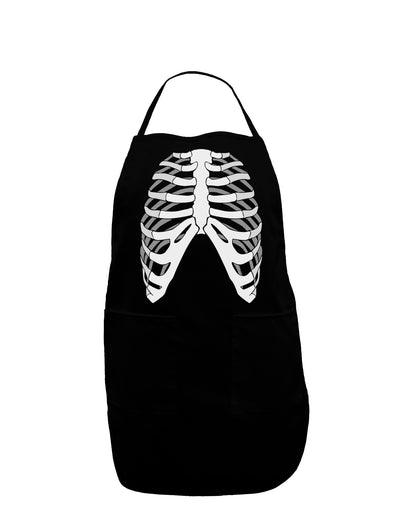 Human Skeleton Bones Ribcage Inverted Dark Adult Apron-Bib Apron-TooLoud-Black-One-Size-Davson Sales