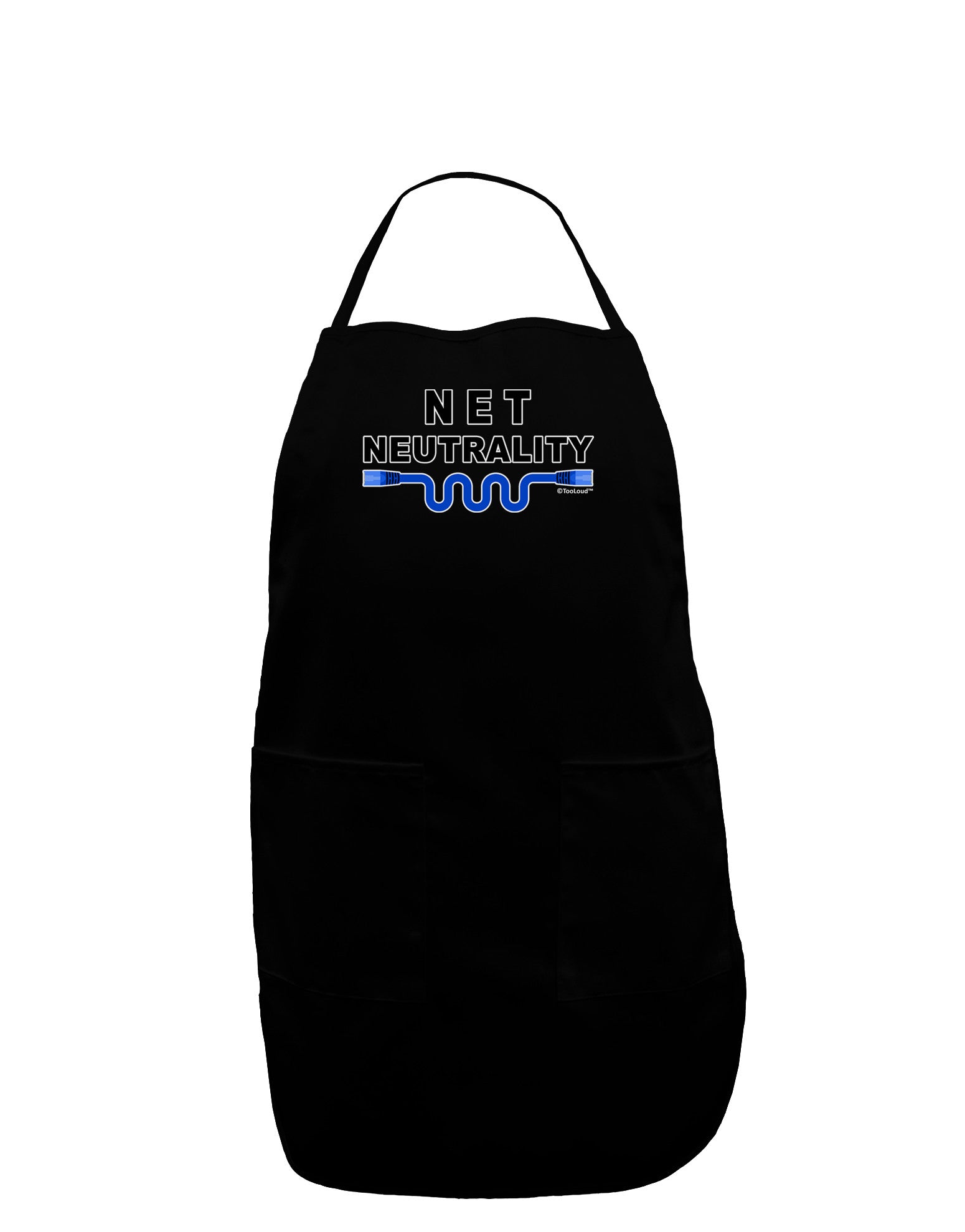 Net Neutrality Dark Adult Apron-Bib Apron-TooLoud-Black-One-Size-Davson Sales
