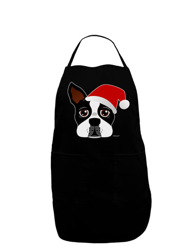 Cute Dog with Santa Hat - Christmas Dark Adult Apron-Bib Apron-TooLoud-Black-One-Size-Davson Sales