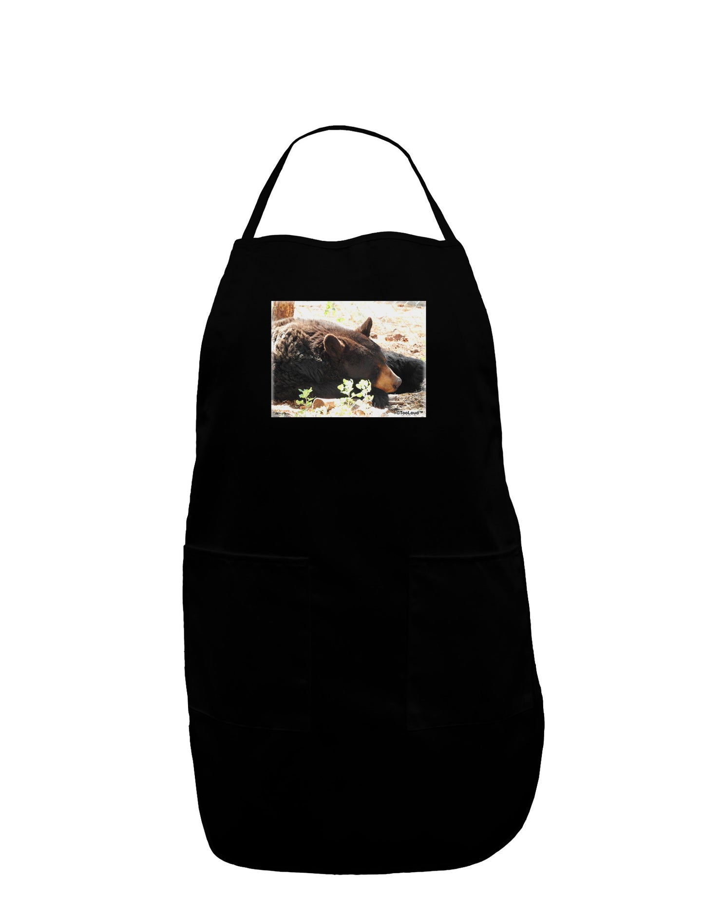 Laying Black Bear Plus Size Dark Apron-Bib Apron-TooLoud-Black-Plus-Size-Davson Sales