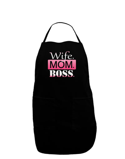 Wife Mom Boss Dark Adult Apron-Bib Apron-TooLoud-Black-One-Size-Davson Sales