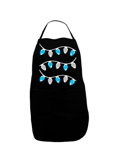 Hanukkah Lights Blue and Silver Dark Adult Apron-Bib Apron-TooLoud-Black-One-Size-Davson Sales