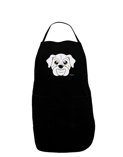 Cute Bulldog - White Dark Adult Apron by TooLoud-Bib Apron-TooLoud-Black-One-Size-Davson Sales
