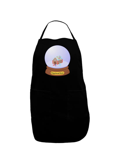 Little Gingerbread House Snow Globe Dark Adult Apron by TooLoud-Bib Apron-TooLoud-Black-One-Size-Davson Sales