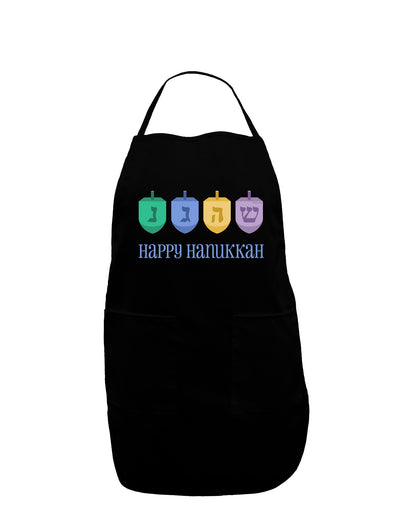 Happy Hanukkah Dreidels Dark Adult Apron-Bib Apron-TooLoud-Black-One-Size-Davson Sales