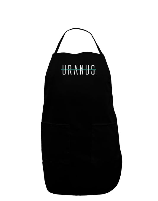Planet Uranus Text Only Dark Adult Apron-Bib Apron-TooLoud-Black-One-Size-Davson Sales