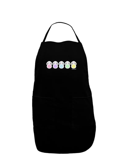 Cute Pastel Bunnies Dark Adult Apron by TooLoud-Bib Apron-TooLoud-Black-One-Size-Davson Sales