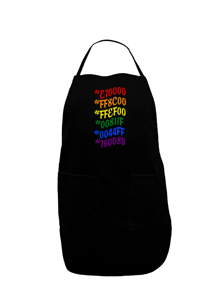 TooLoud Pride Flag Hex Code Dark Plus Size Dark Apron-Bib Apron-TooLoud-Black-Plus-Size-Davson Sales