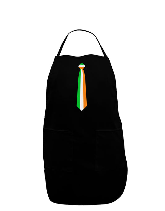 Faux Irish Flag Tie St Patricks Day Dark Adult Apron-Bib Apron-TooLoud-Black-One-Size-Davson Sales