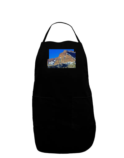 Colorado Snowy Mountains Cutout Dark Adult Apron-Bib Apron-TooLoud-Black-One-Size-Davson Sales