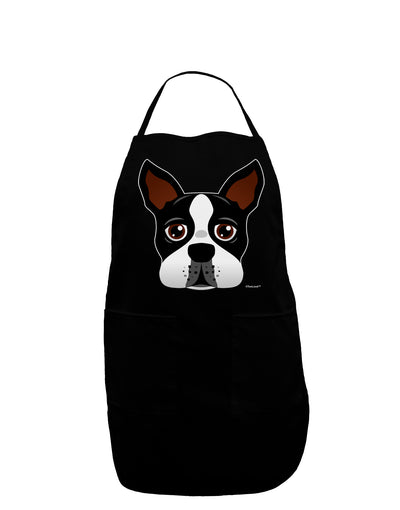 Cute Boston Terrier Dog Face Dark Adult Apron-Bib Apron-TooLoud-Black-One-Size-Davson Sales