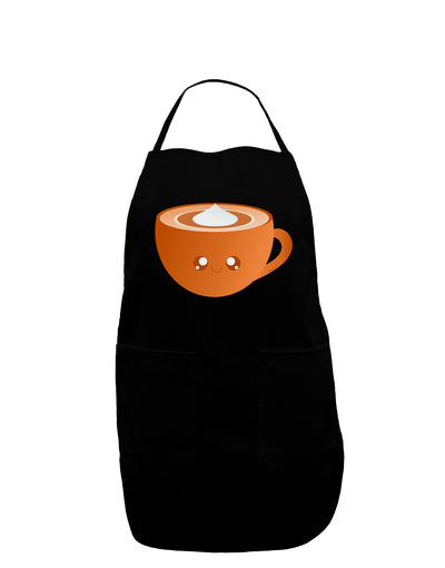 Cute Holiday Drink Pumpkin Spice Latte Dark Adult Apron-Bib Apron-TooLoud-Black-One-Size-Davson Sales