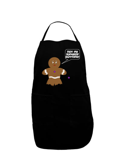 Not My Gumdrop Buttons Gingerbread Man Christmas Dark Adult Apron-Bib Apron-TooLoud-Black-One-Size-Davson Sales