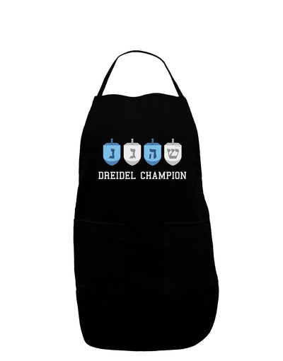 Dreidel Champion Hanukkah Dark Adult Apron-Bib Apron-TooLoud-Black-One-Size-Davson Sales