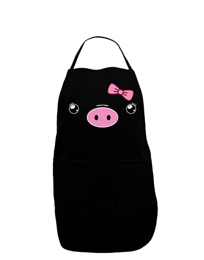 Kyu-T Face - Oinkette Cute Girl Piglet Dark Adult Apron-Bib Apron-TooLoud-Black-One-Size-Davson Sales