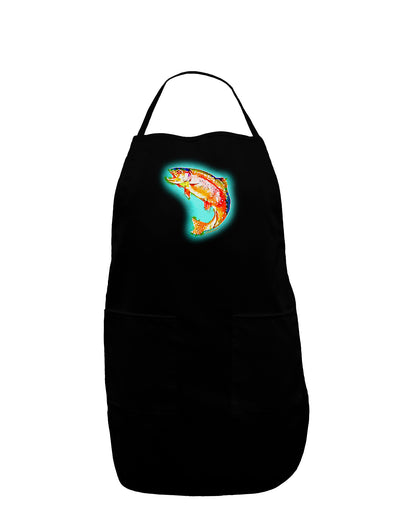 Rainbow Trout WaterColor Dark Adult Apron-Bib Apron-TooLoud-Black-One-Size-Davson Sales