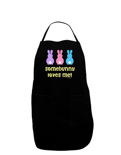 Three Easter Bunnies - Somebunny Loves Me Dark Adult Apron by TooLoud-Bib Apron-TooLoud-Black-One-Size-Davson Sales