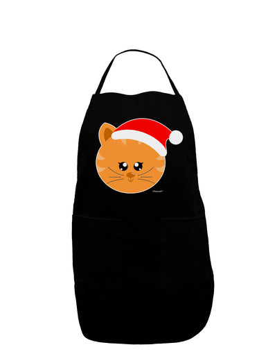 Cute Christmas Cat Santa Hat Dark Adult Apron-Bib Apron-TooLoud-Black-One-Size-Davson Sales