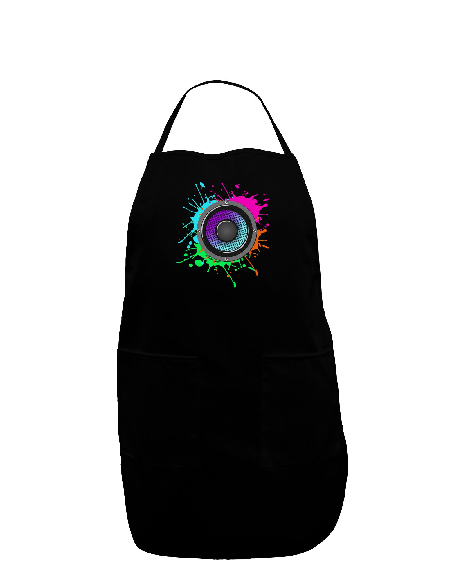 Paint Splatter Speaker Dark Adult Apron-Bib Apron-TooLoud-Black-One-Size-Davson Sales