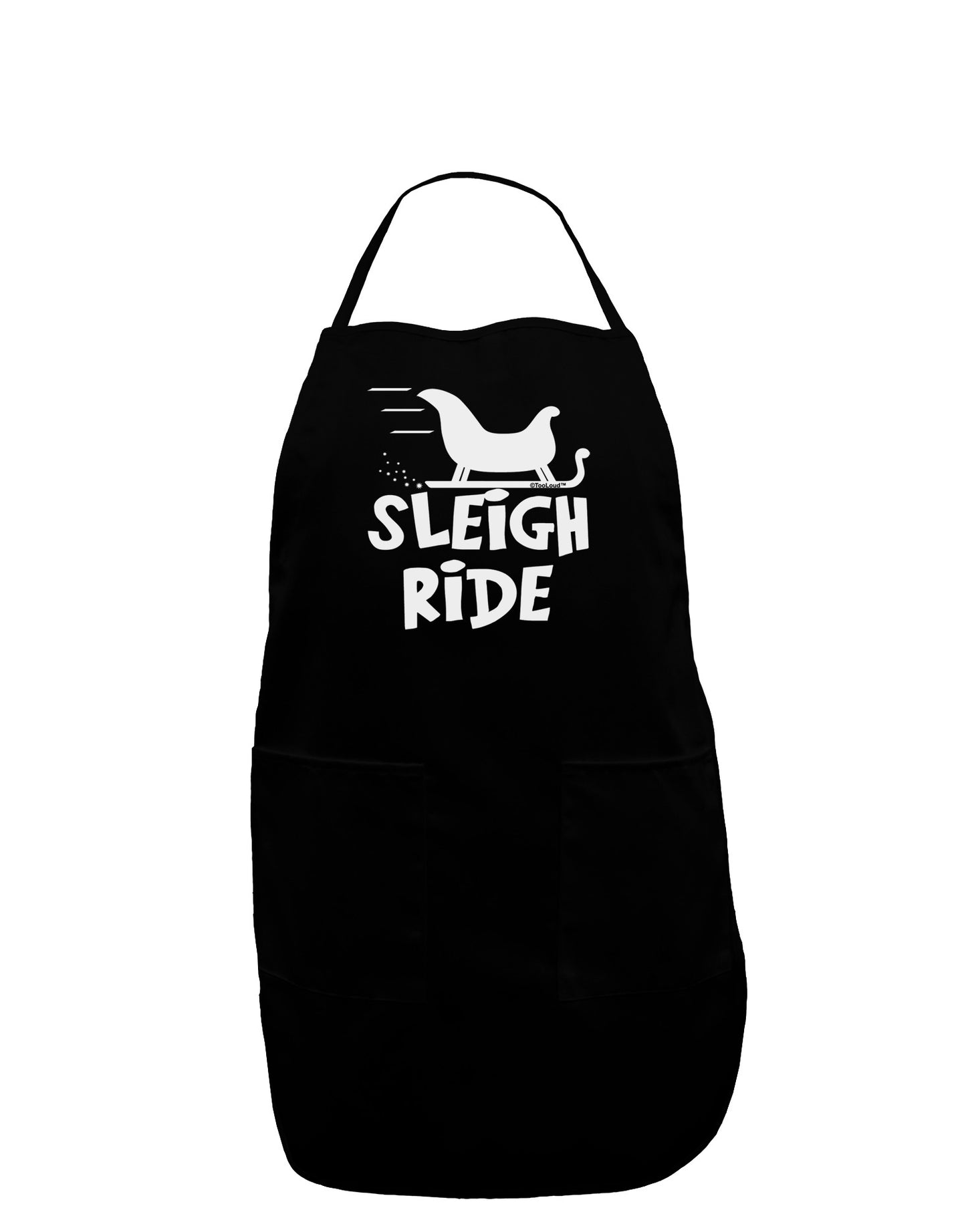 Sleigh Ride BnW Plus Size Apron-Bib Apron-TooLoud-Black-Plus-Size-Davson Sales