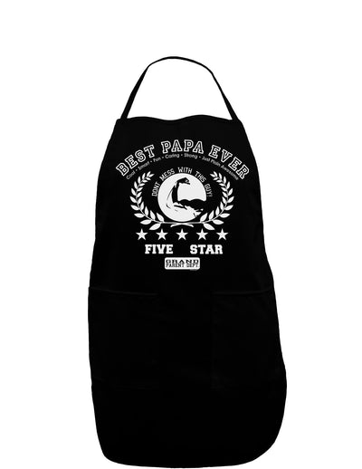 Best Papa Ever Collegiate Dark Adult Apron-Bib Apron-TooLoud-Black-One-Size-Davson Sales