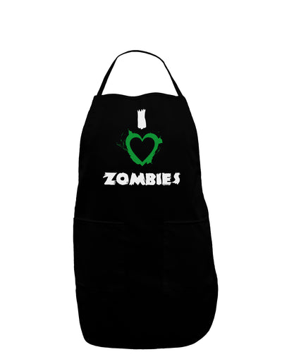 I Heart Zombies - Bloody Heart Green Dark Adult Apron-Bib Apron-TooLoud-Black-One-Size-Davson Sales