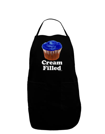 Cream Filled Blue Cupcake Design Dark Adult Apron by TooLoud-Bib Apron-TooLoud-Black-One-Size-Davson Sales