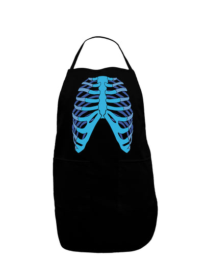 Human Blue Skeleton Bones Ribcage Dark Adult Apron-Bib Apron-TooLoud-Black-One-Size-Davson Sales