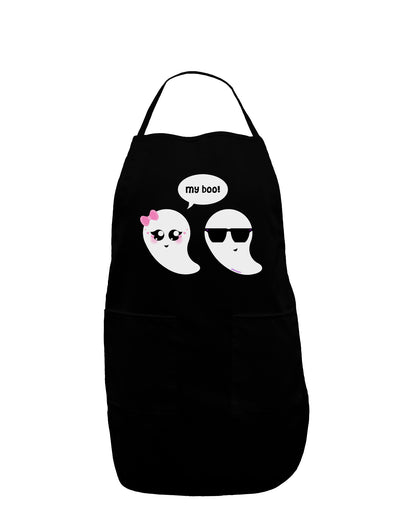 Cute Ghost Couple My Boo Halloween Dark Adult Apron-Bib Apron-TooLoud-Black-One-Size-Davson Sales