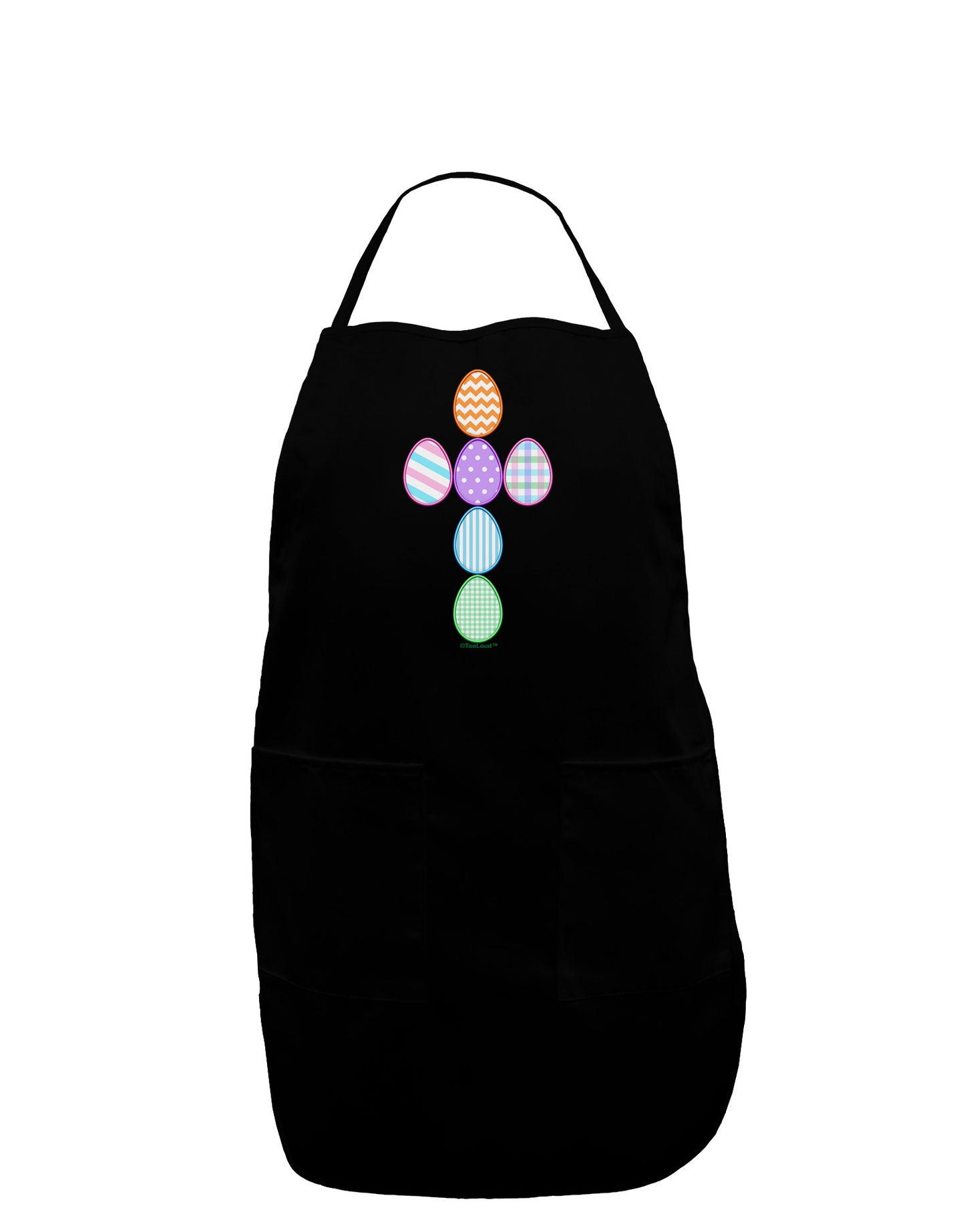 Easter Egg Cross Faux Applique Plus Size Apron-Bib Apron-TooLoud-Black-Plus-Size-Davson Sales