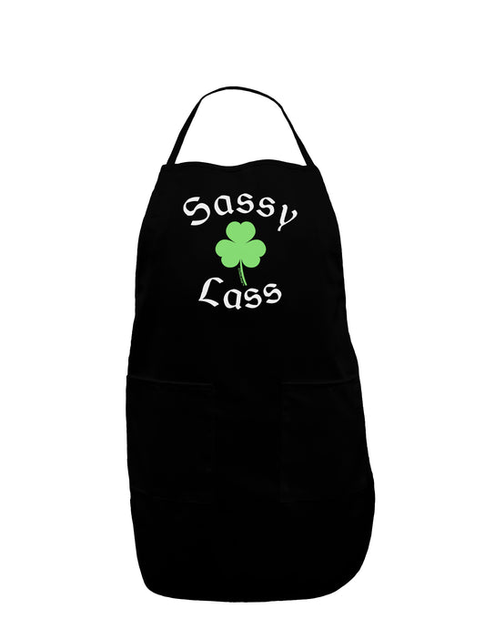 Sassy Lass St Patricks Day Dark Adult Apron-Bib Apron-TooLoud-Black-One-Size-Davson Sales