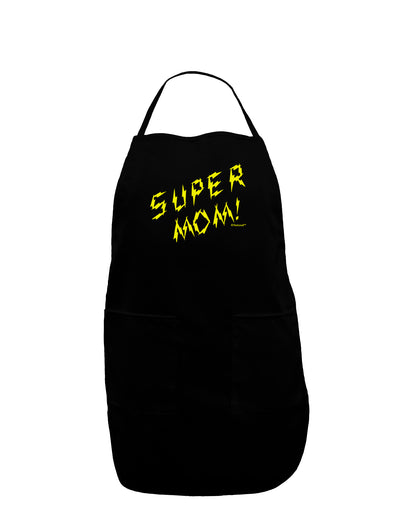 Super Mom - Lightening Bolt Design Dark Adult Apron by TooLoud-Bib Apron-TooLoud-Black-One-Size-Davson Sales