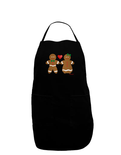 Gingerbread Man and Gingerbread Woman Couple Dark Adult Apron by TooLoud-Bib Apron-TooLoud-Black-One-Size-Davson Sales