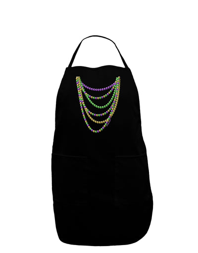 Mardi Gras Beads Necklaces Dark Adult Apron-Bib Apron-TooLoud-Black-One-Size-Davson Sales