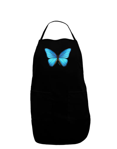 Big Blue Butterfly Dark Adult Apron-Bib Apron-TooLoud-Black-One-Size-Davson Sales