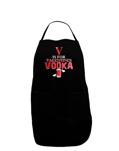 V Is For Vodka Dark Adult Apron-Bib Apron-TooLoud-Black-One-Size-Davson Sales