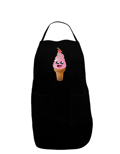 Cute Ice Cream Cone Dark Adult Apron-Bib Apron-TooLoud-Black-One-Size-Davson Sales