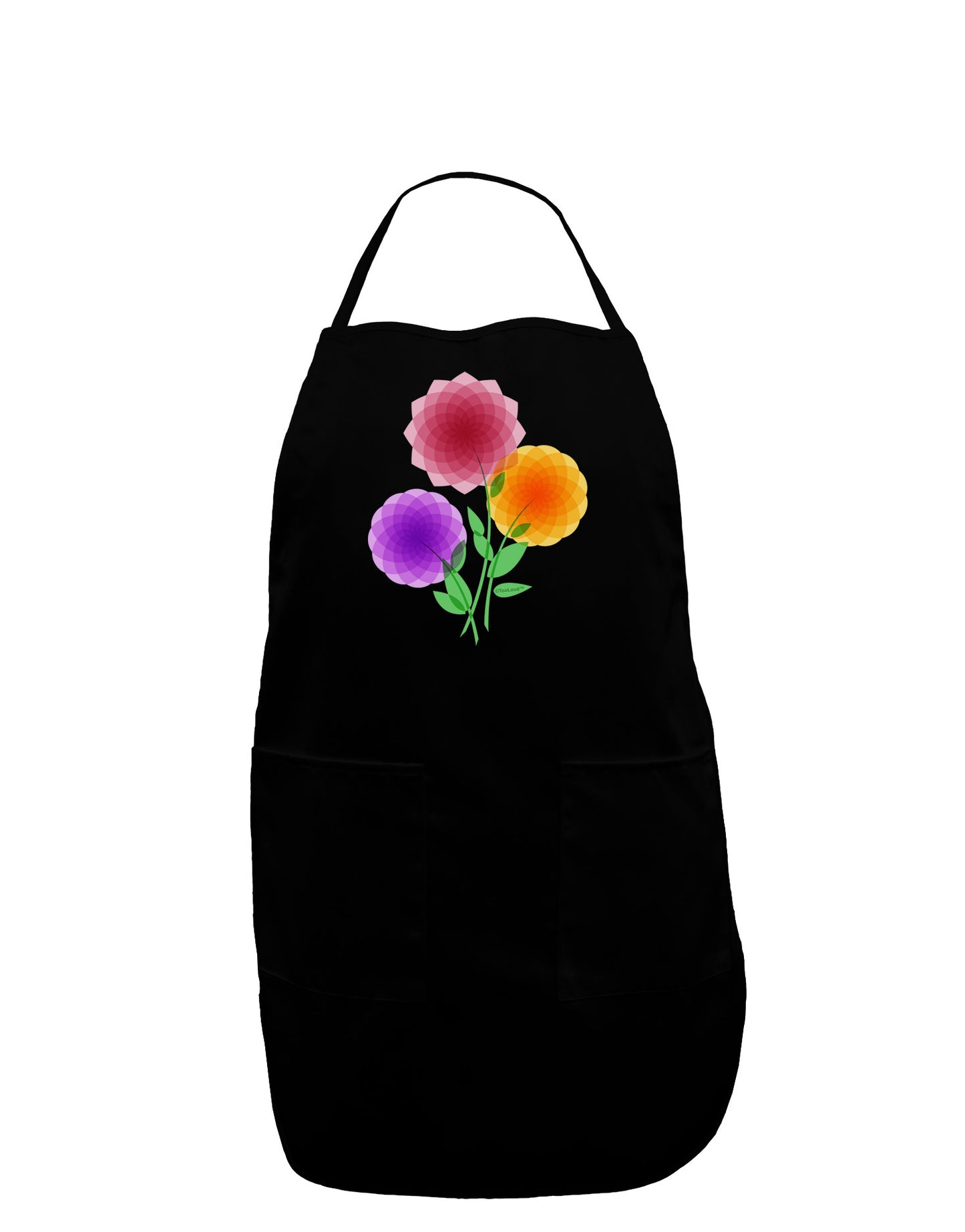 Crystal Dahlias Plus Size Dark Apron-Bib Apron-TooLoud-Black-Plus-Size-Davson Sales