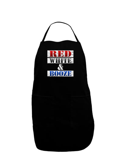 Red White & Booze Dark Adult Apron-Bib Apron-TooLoud-Black-One-Size-Davson Sales