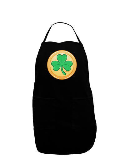 Shamrock Button Vector Design Dark Adult Apron by TooLoud-Bib Apron-TooLoud-Black-One-Size-Davson Sales