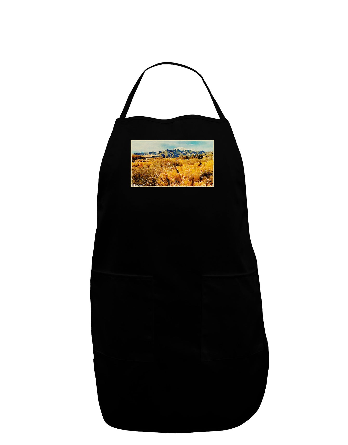 Mountain Forest Park Watercolor Dark Adult Apron-Bib Apron-TooLoud-Black-One-Size-Davson Sales
