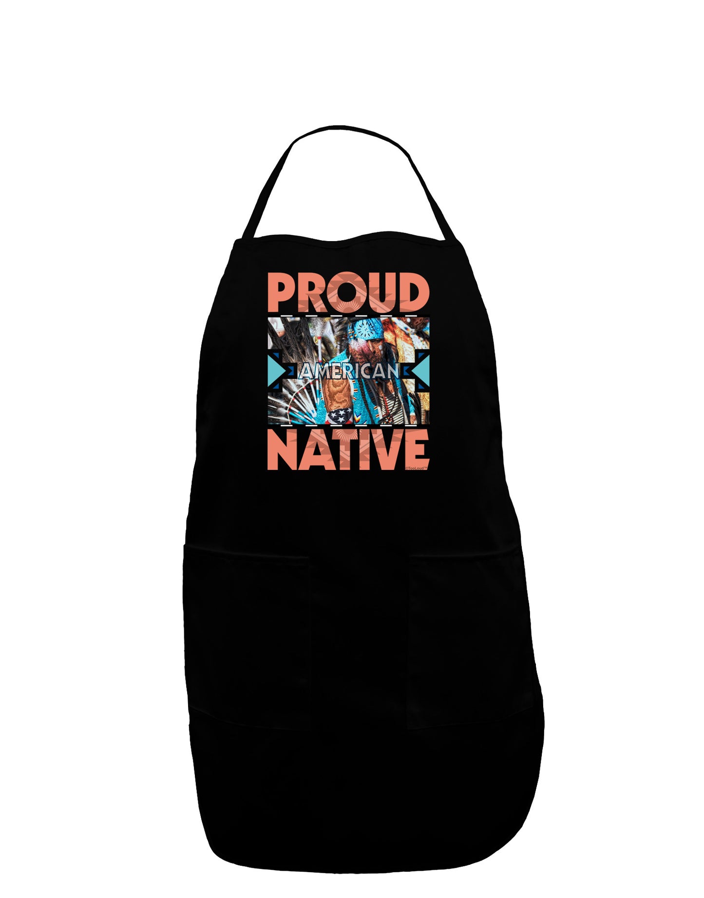 Proud Native American Dark Adult Apron-Bib Apron-TooLoud-Black-One-Size-Davson Sales
