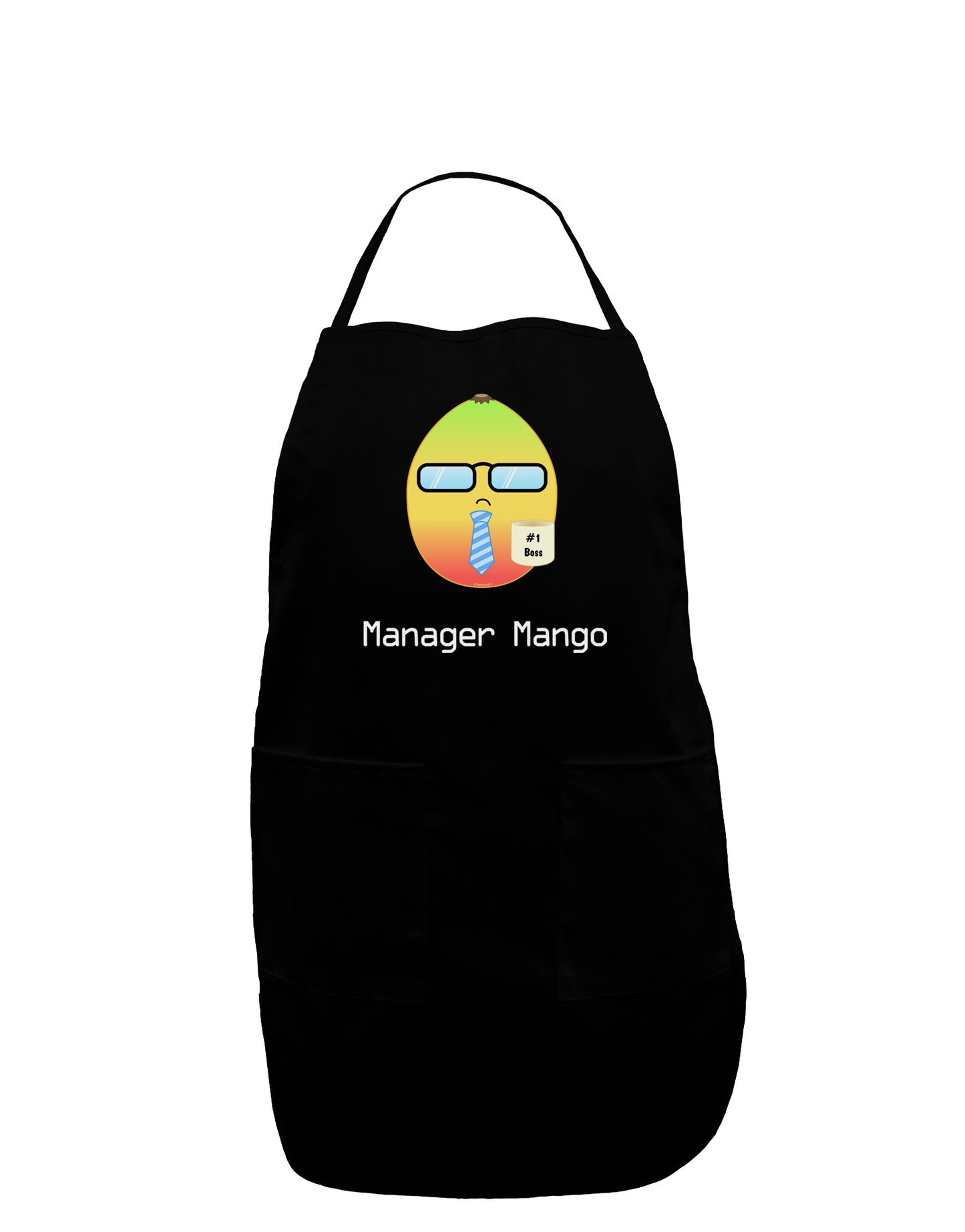 Manager Mango Text Dark Adult Apron-Bib Apron-TooLoud-Black-One-Size-Davson Sales