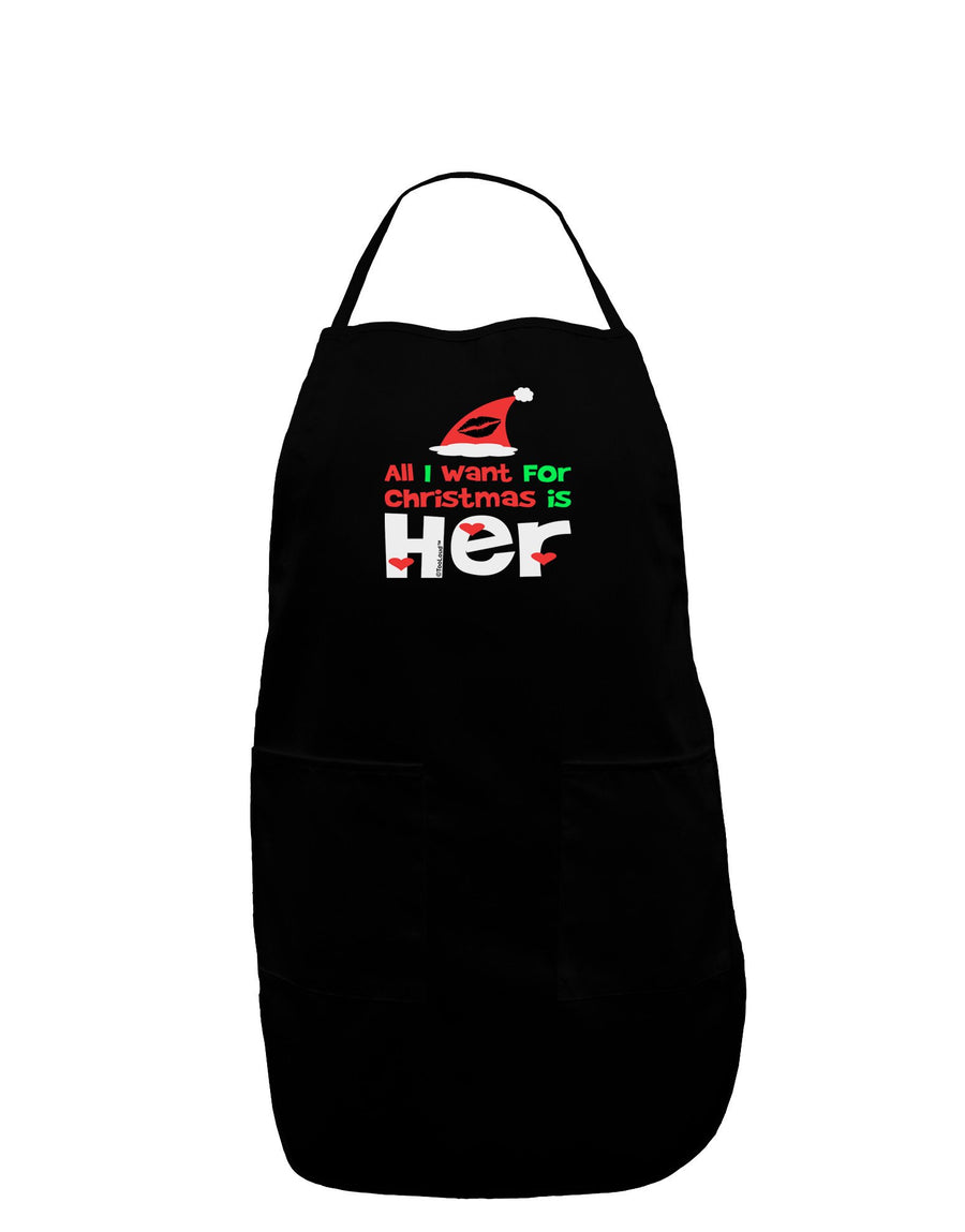 All I Want is Her Matching His & Hers Dark Adult Apron-Bib Apron-TooLoud-Black-One-Size-Davson Sales