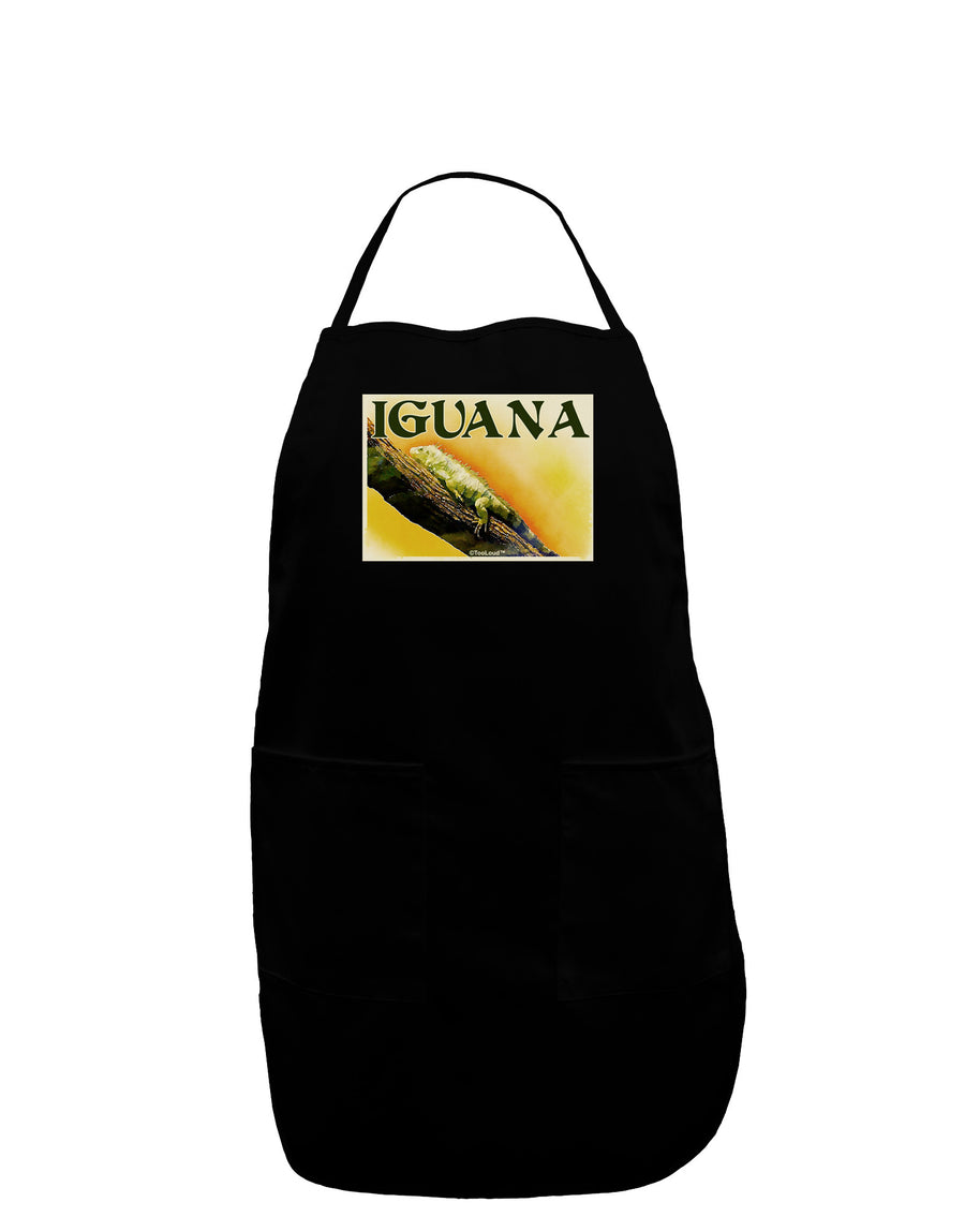 Iguana Watercolor Text Plus Size Apron-Bib Apron-TooLoud-Black-Plus-Size-Davson Sales