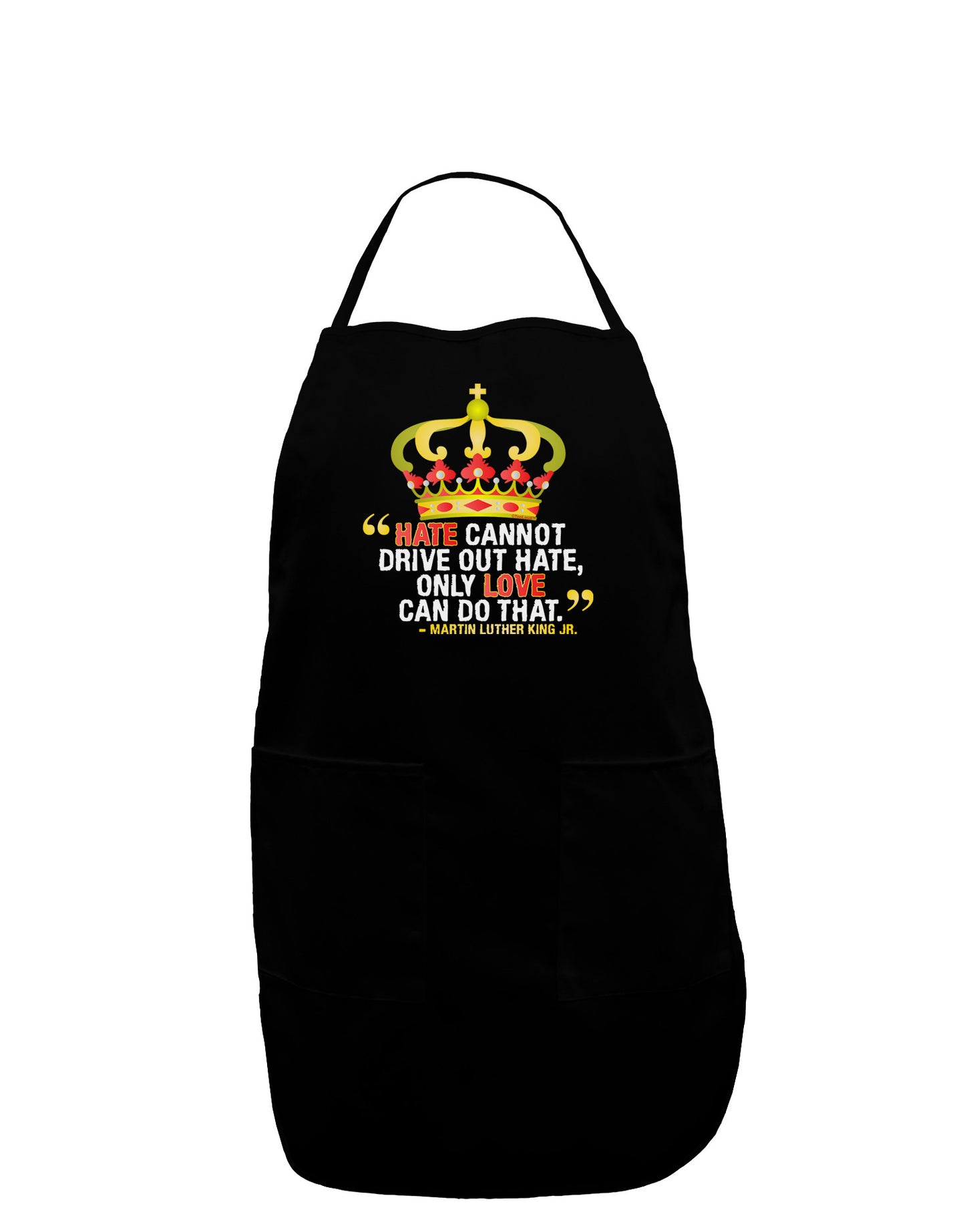 MLK - Only Love Quote Dark Adult Apron-Bib Apron-TooLoud-Black-One-Size-Davson Sales