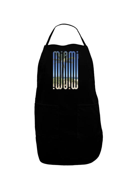 Miami Beach View Mirage Dark Adult Apron-Bib Apron-TooLoud-Black-One-Size-Davson Sales